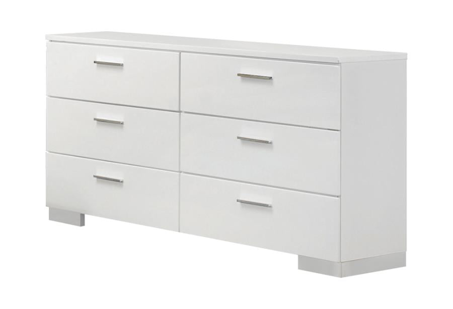 Felicity 6-drawer Dresser Glossy White_3