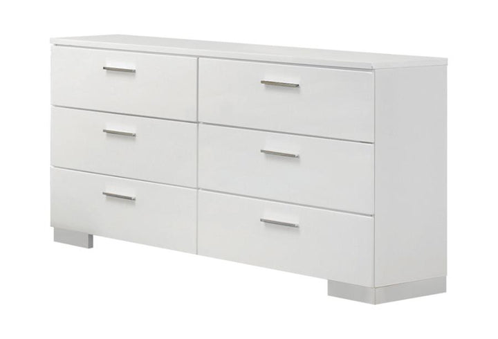 Felicity 6-drawer Dresser Glossy White_3