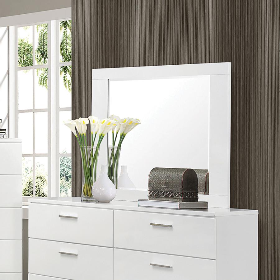 Felicity Rectangle Dresser Mirror Glossy White_0