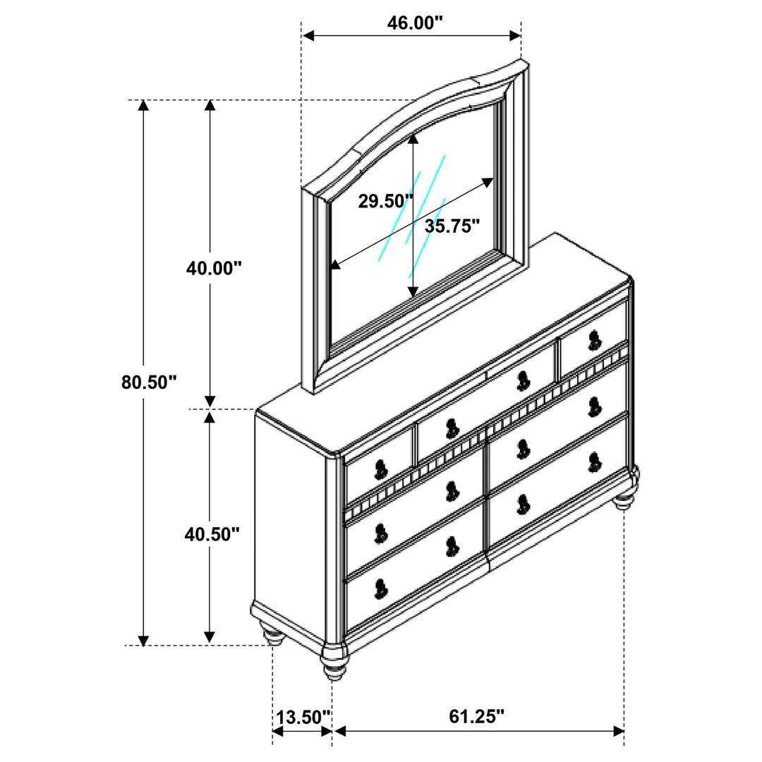 Bling Game 7-drawer Dresser with Mirror Metallic Platinum_10