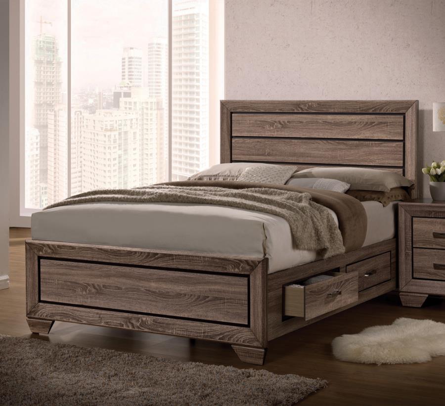 Kauffman Eastern King Storage Bed Washed Taupe_0