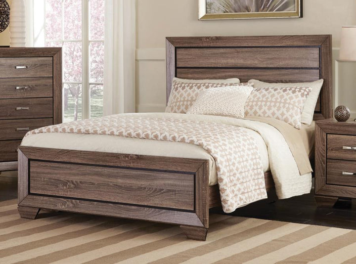 Kauffman Eastern King Panel Bed Washed Taupe_0