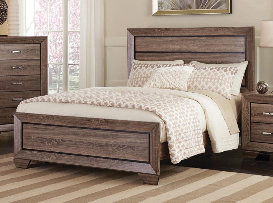 Kauffman Queen Panel Bed Washed Taupe_0
