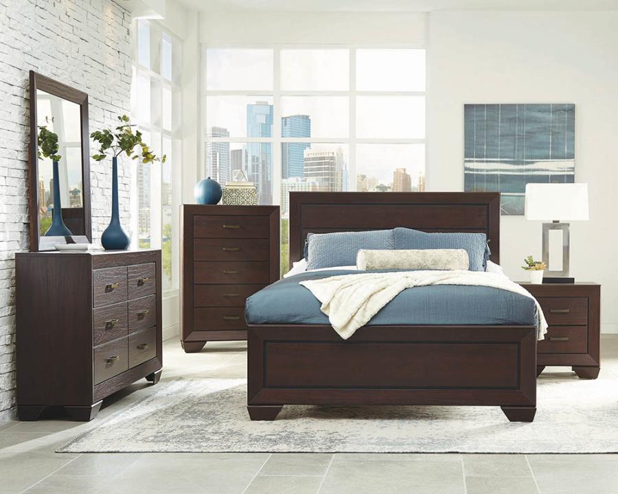 Kauffman Eastern King Panel Bed Dark Cocoa_0