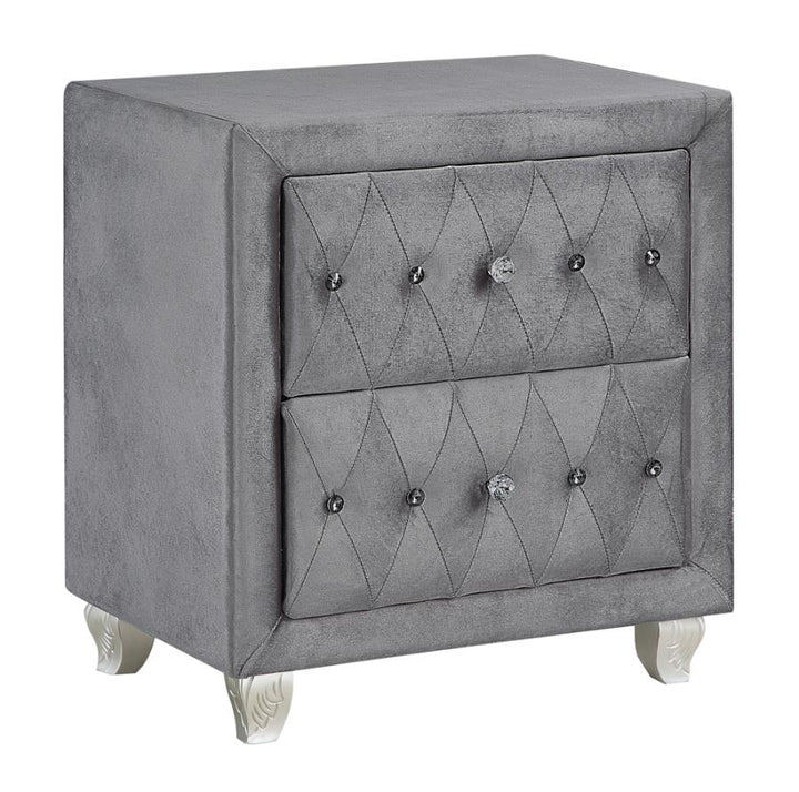 Deanna Upholstered Tufted Bedroom Set Grey_2