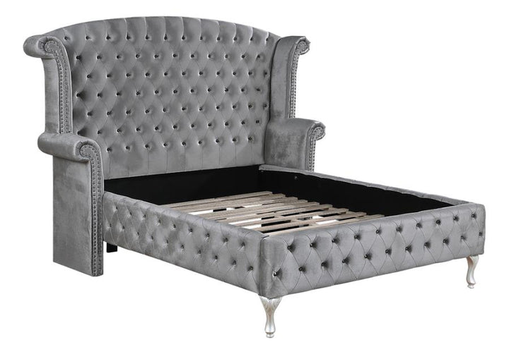 Deanna Eastern King Tufted Upholstered Bed Grey_4