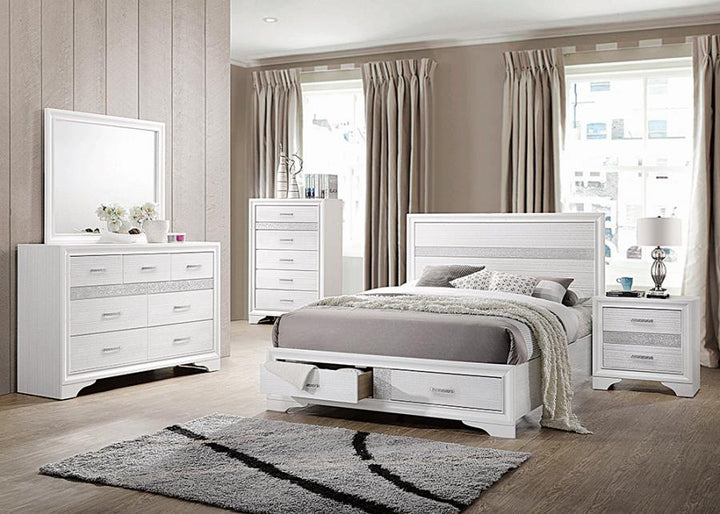 Miranda Eastern King 2-drawer Storage Bed White_0