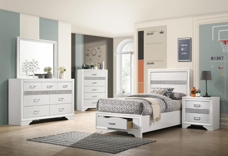 Miranda 4-piece Twin Storage Bedroom Set White_0