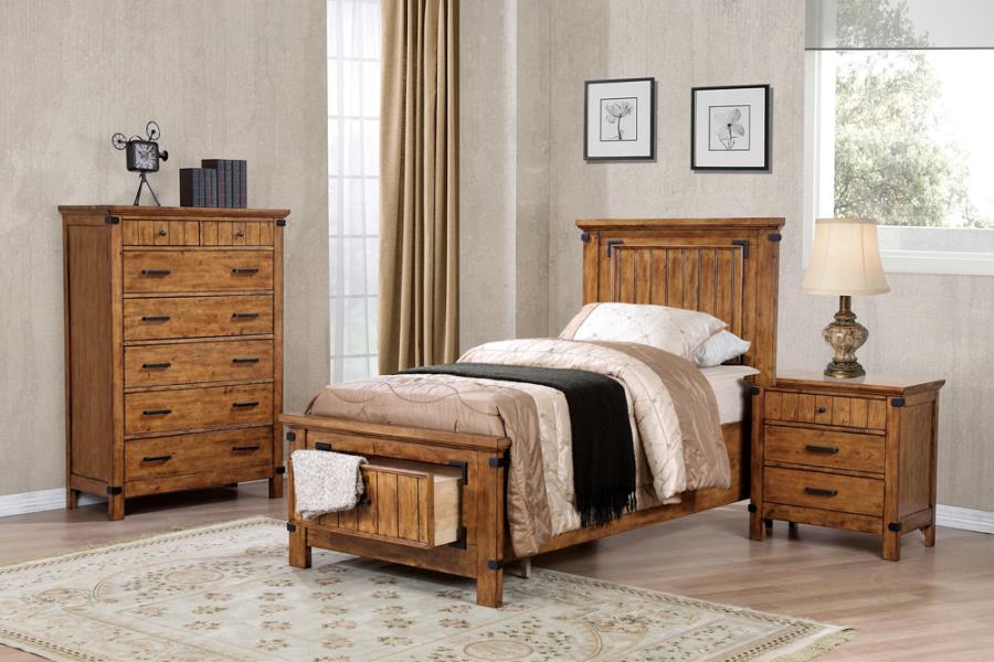Brenner Twin Storage Bed Rustic Honey_0