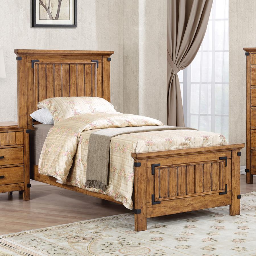 Brenner Twin Panel Bed Rustic Honey_0