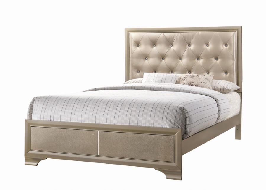 Beaumont Upholstered Eastern King Bed Champagne_1