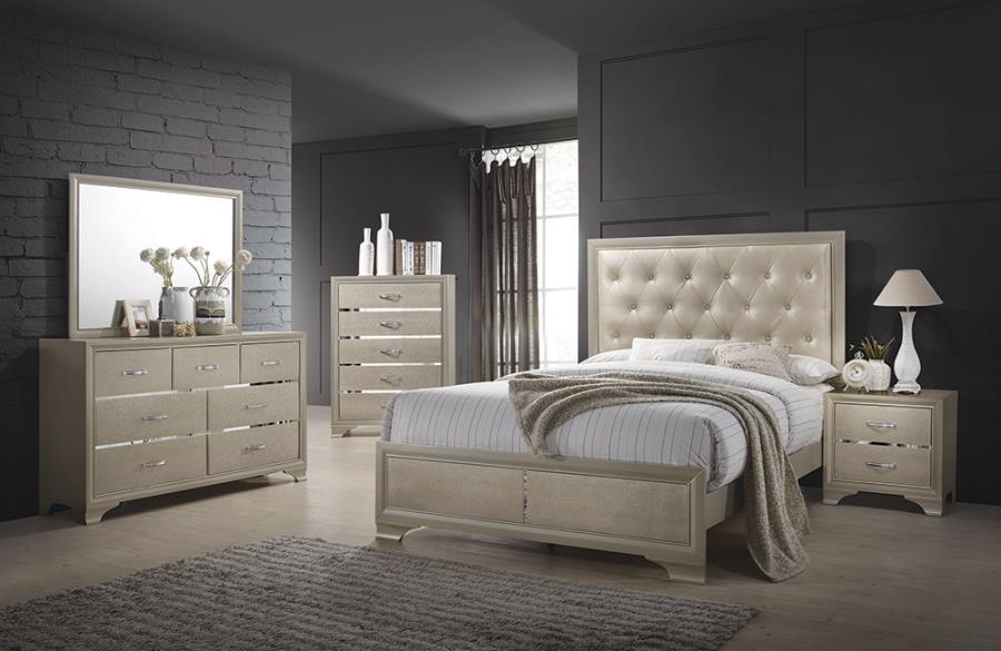Beaumont Upholstered Eastern King Bed Champagne_0