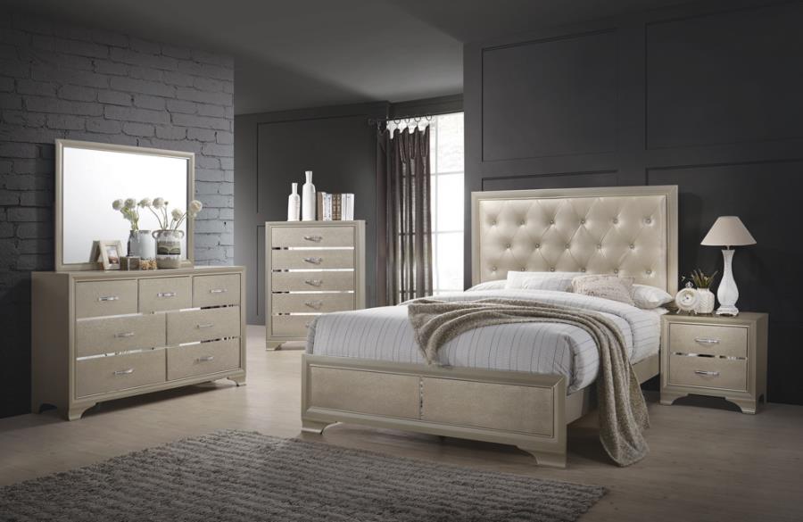 Beaumont Upholstered Queen Bed Champagne_2