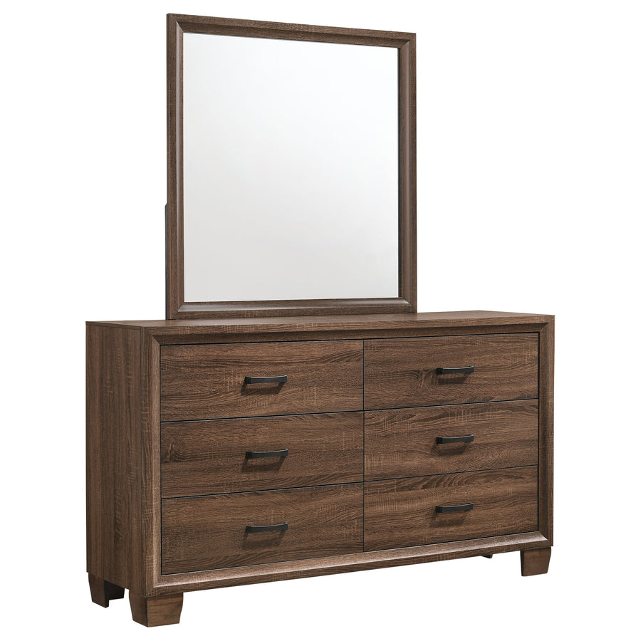 Brandon 6-drawer Dresser with Mirror Medium Warm Brown_0