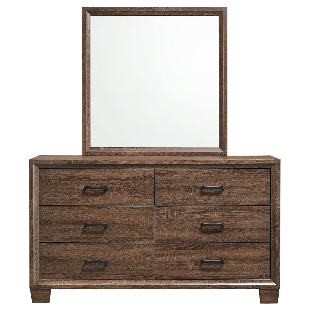 Brandon 6-drawer Dresser with Mirror Medium Warm Brown_2