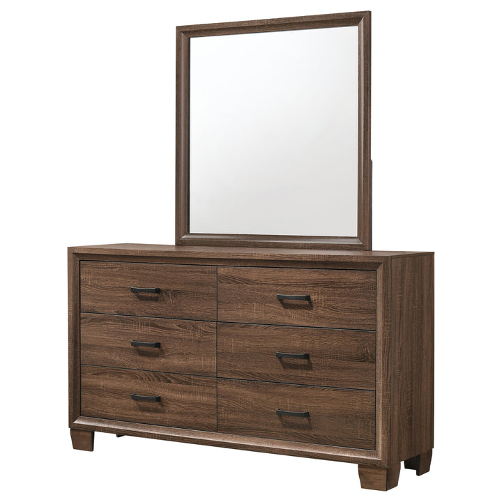 Brandon 6-drawer Dresser with Mirror Medium Warm Brown_3
