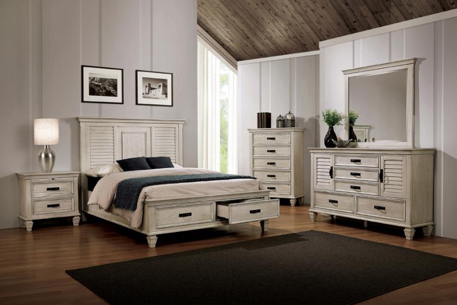 Franco 5-piece California King Storage Bedroom Set Antique White_0