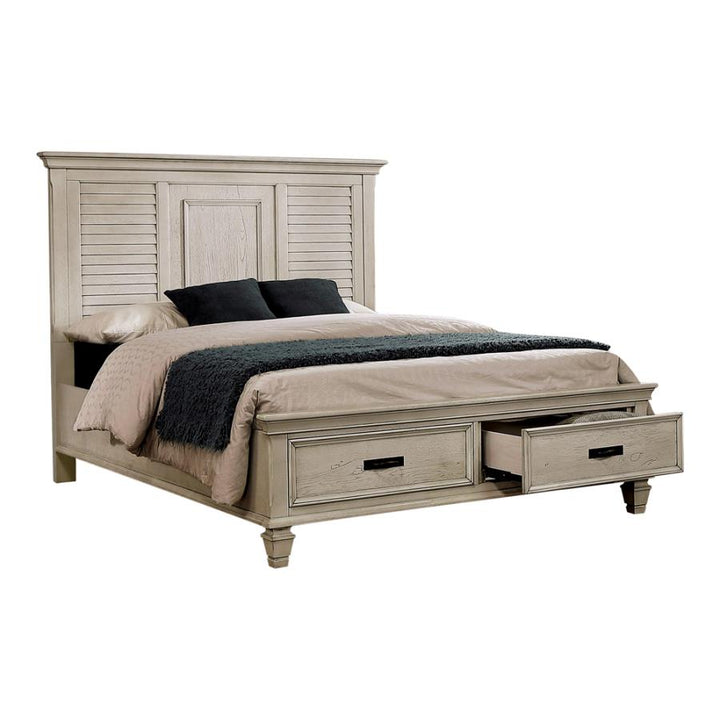 Franco Queen Storage Bed Antique White_1