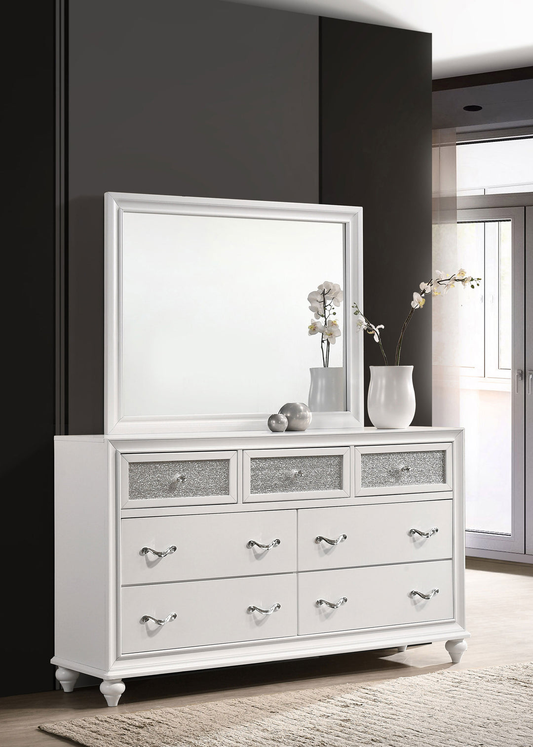 Barzini 7-drawer Dresser with Mirror White_1