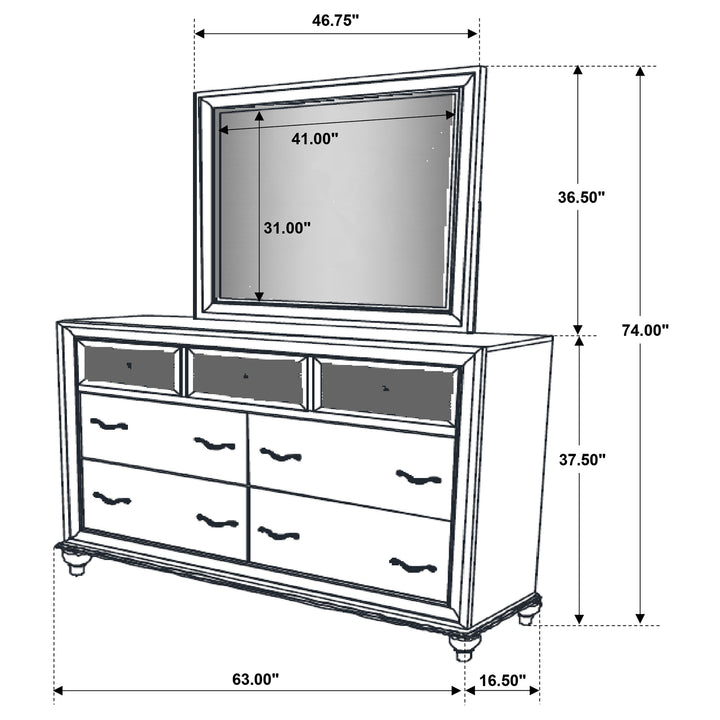 Barzini 7-drawer Dresser with Mirror White_9