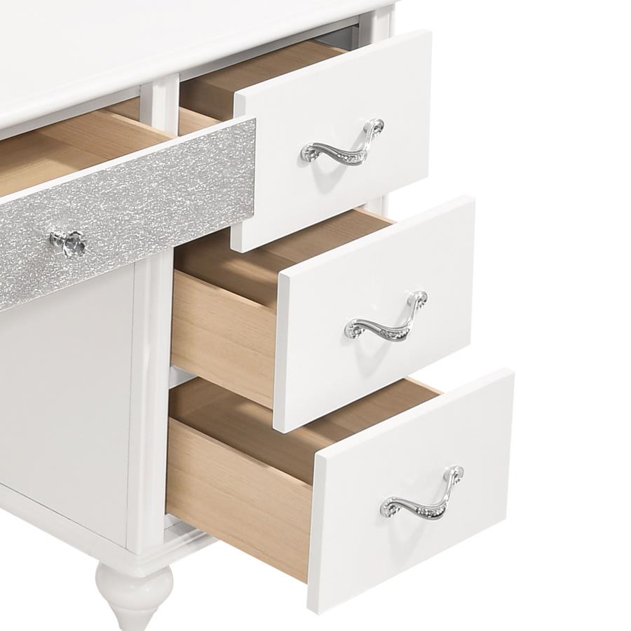 Barzini 7-drawer Vanity Desk with Lighted Mirror White_3