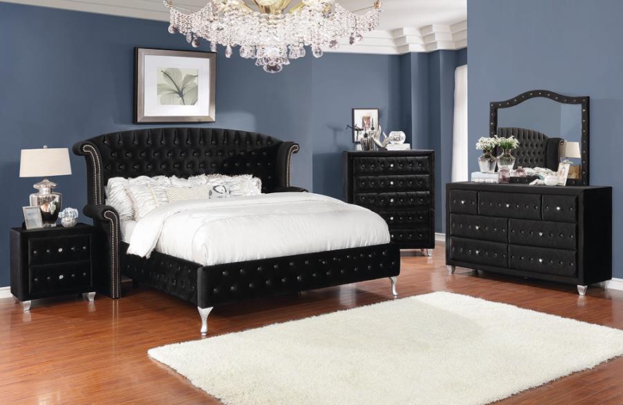 Deanna 4-piece Eastern King Bedroom Set Black_0
