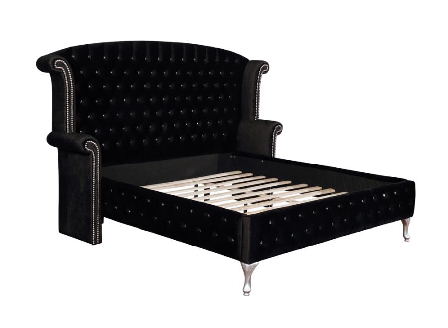 Deanna Eastern King Tufted Upholstered Bed Black_3