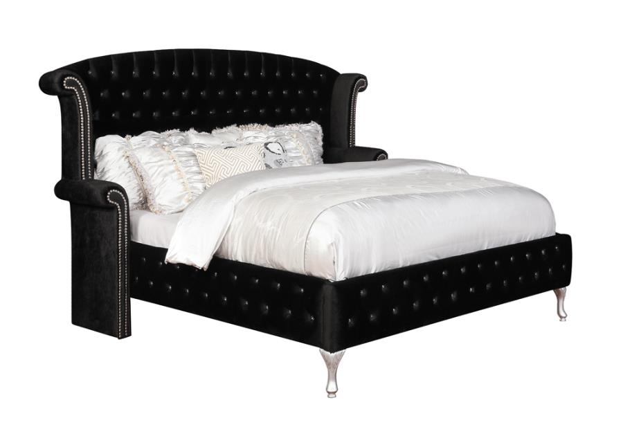 Deanna California King Tufted Upholstered Bed Black_2