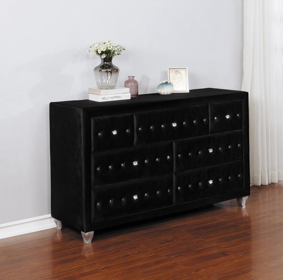 Deanna 7-drawer Rectangular Dresser Black_0