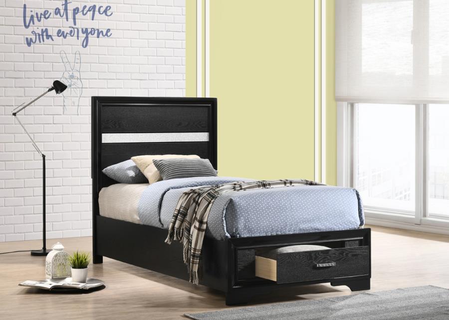 Miranda Twin Storage Bed Black_0