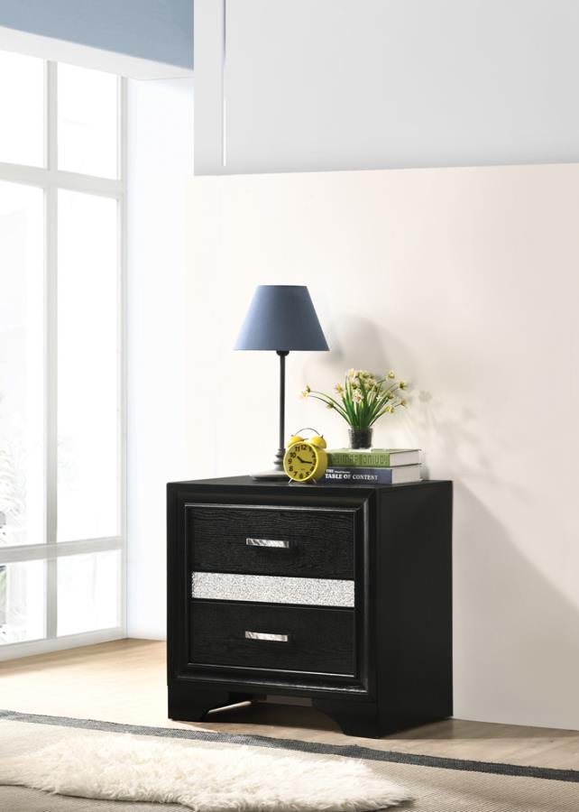 Miranda 2-drawer Nightstand Tray Black_0