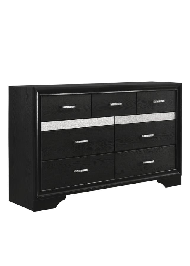 Miranda 7-drawer Dresser Black and Rhinestone_11