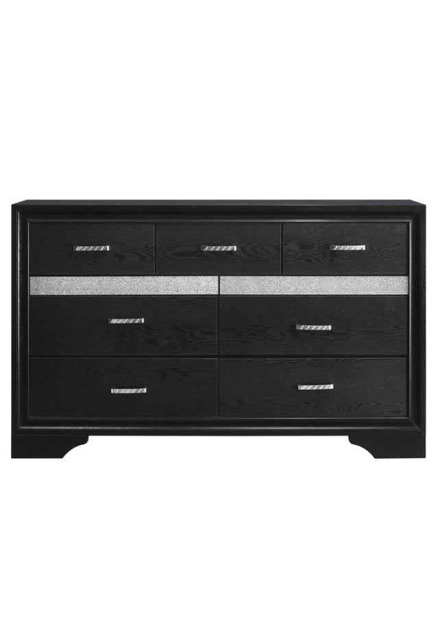 Miranda 7-drawer Dresser Black and Rhinestone_13