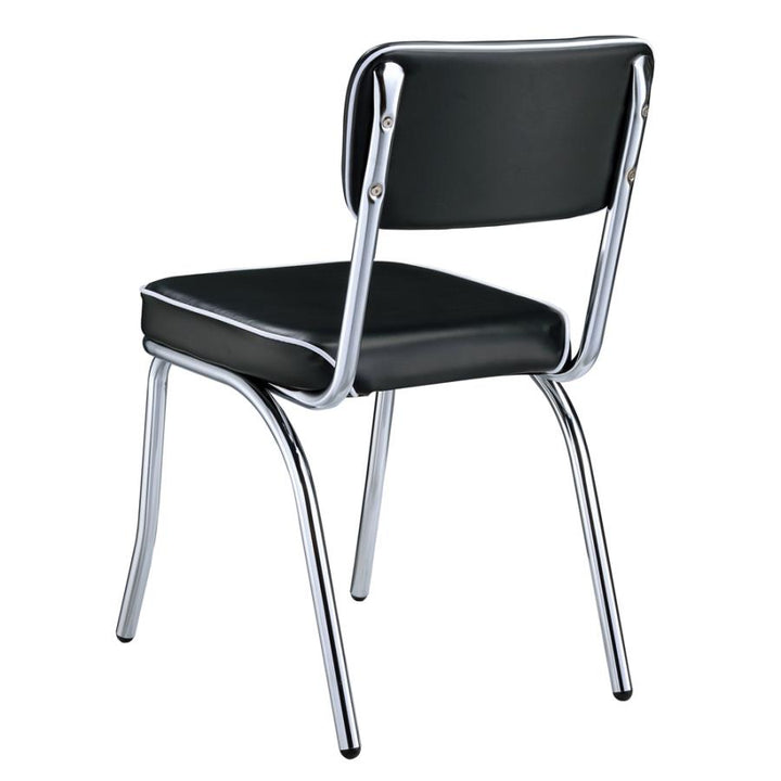 Retro Open Back Side Chairs Black and Chrome (Set of 2)_5