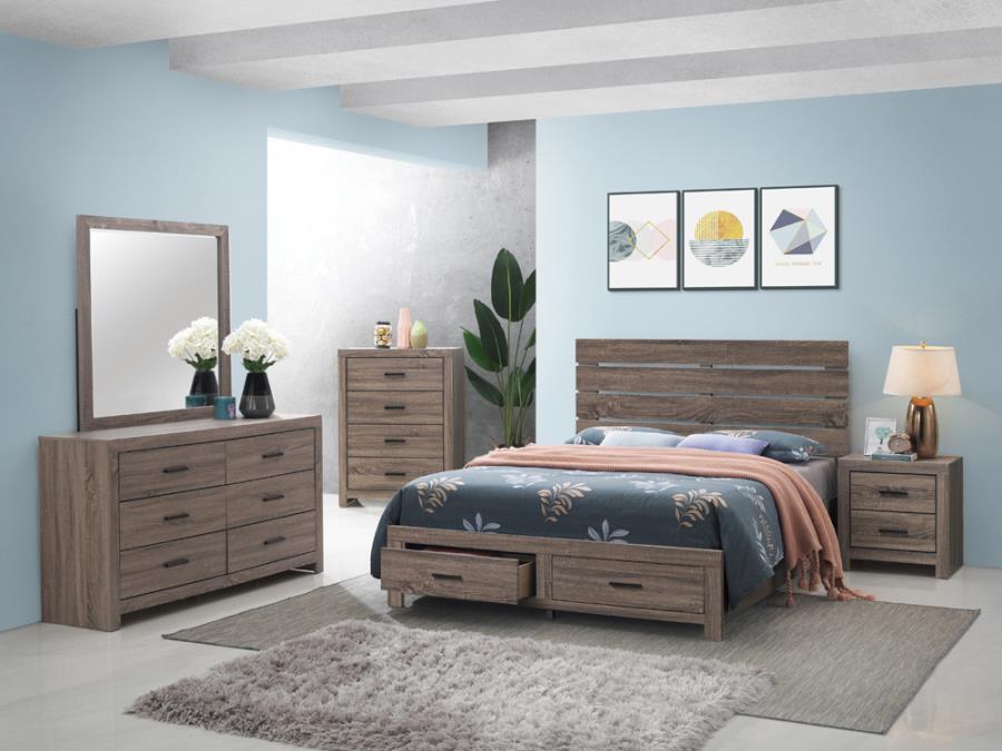 Brantford 4-piece Queen Storage Bedroom Set Barrel Oak_0