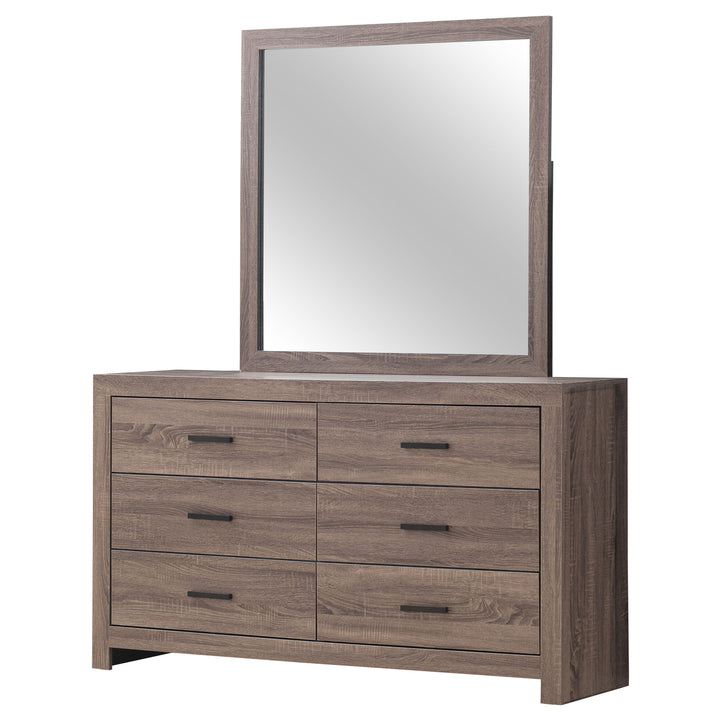 Brantford 6-drawer Dresser with Mirror Barrel Oak_3