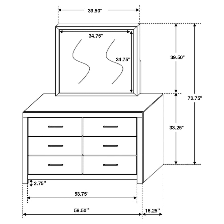 Brantford 6-drawer Dresser with Mirror Barrel Oak_11