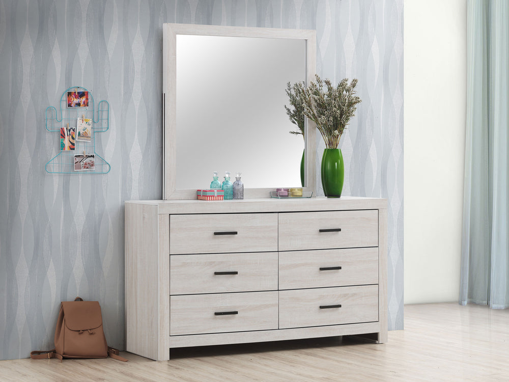 Brantford 6-drawer Dresser with Mirror Coastal White_1