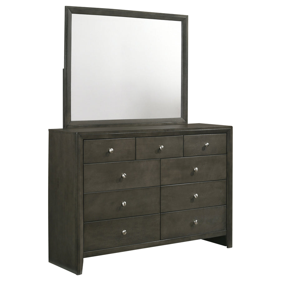Serenity 9-drawer Dresser with Mirror Mod Grey_0