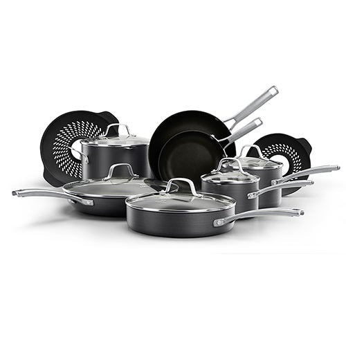 Classic 14pc Hard-Anodized Nonstick Cookware Set w/ No-Boil-Over Inserts_0