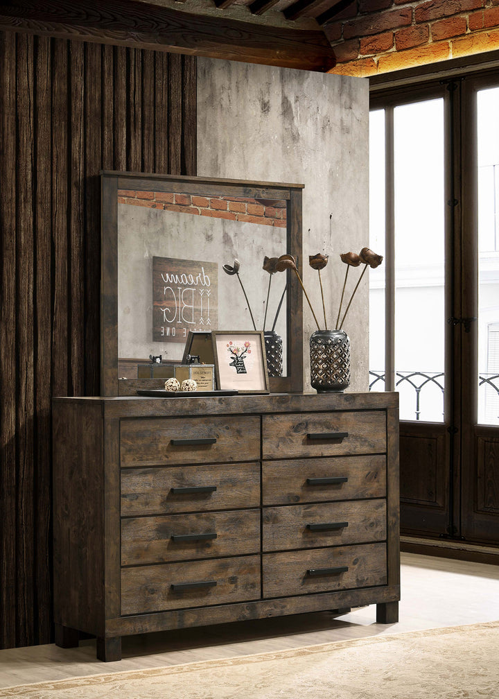 Woodmont 8-drawer Dresser with Mirror Rustic Golden Brown_1