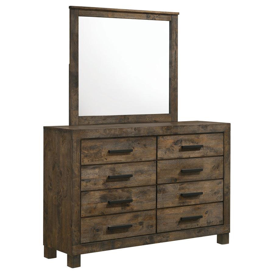 Woodmont 8-drawer Dresser with Mirror Rustic Golden Brown_0