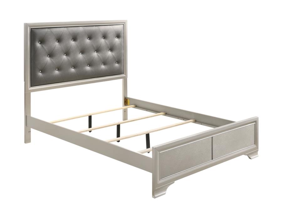 Salford Eastern King Panel Bed Metallic Sterling and Charcoal Grey_2