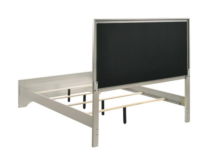Salford Eastern King Panel Bed Metallic Sterling and Charcoal Grey_8