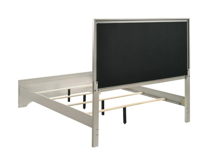 Salford Eastern King Panel Bed Metallic Sterling and Charcoal Grey_4