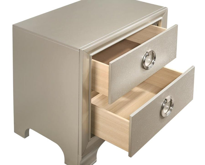 Salford 2-drawer Nightstand Metallic Sterling_4