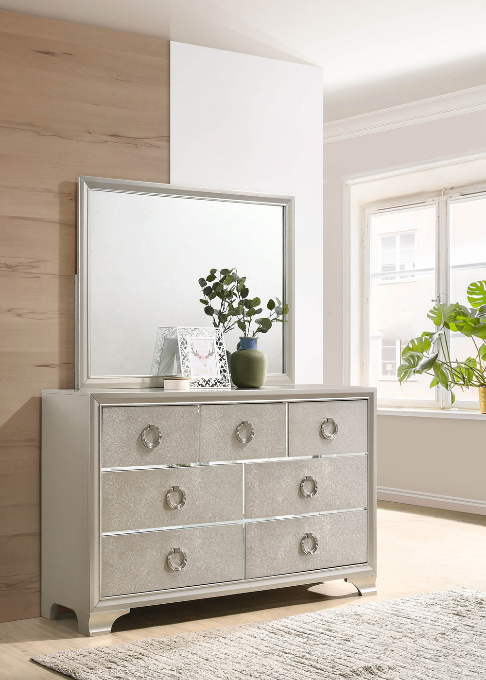 Salford 7-drawer Dresser with Mirror Metallic Sterling_1