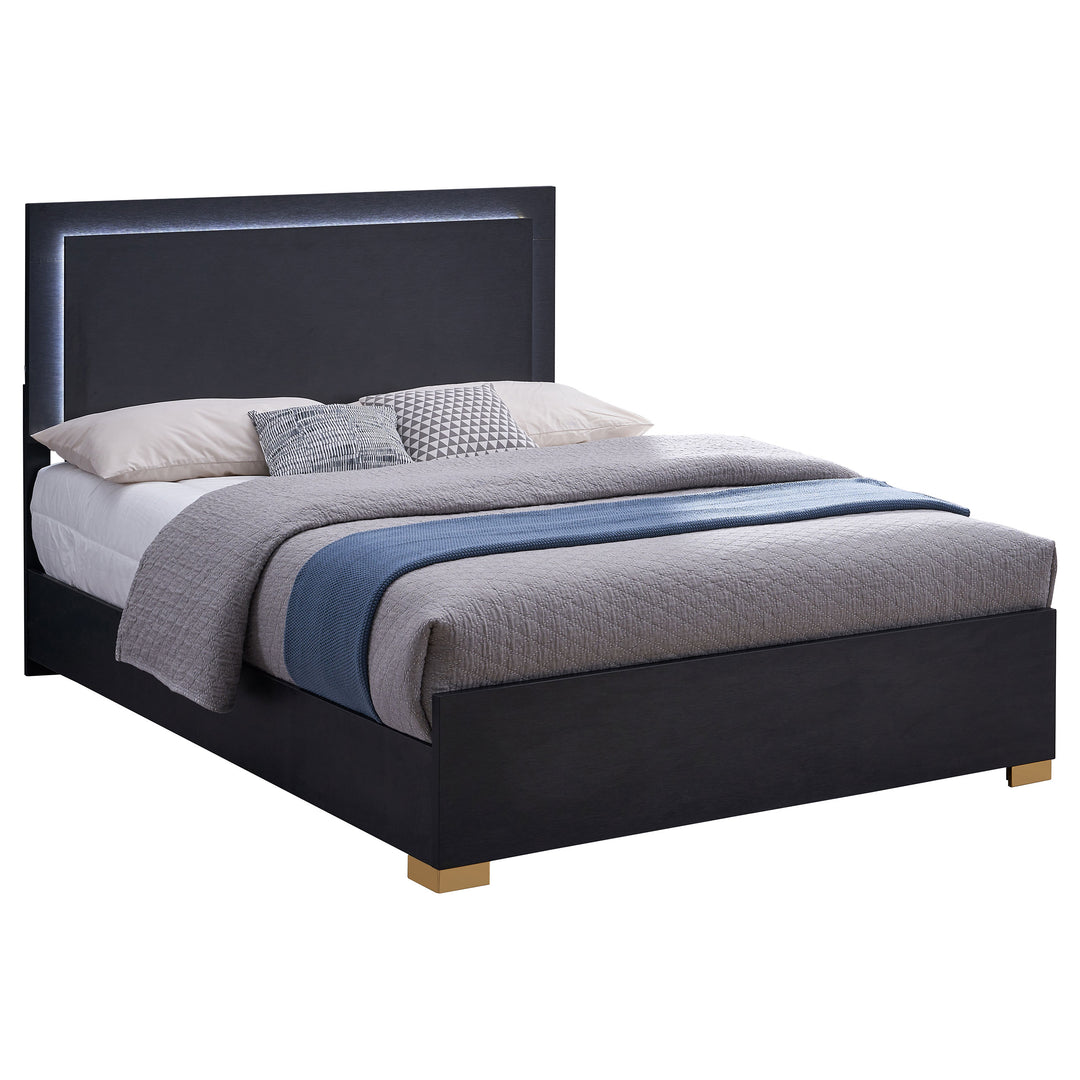 Marceline Eastern King Bed with LED Headboard Black_2