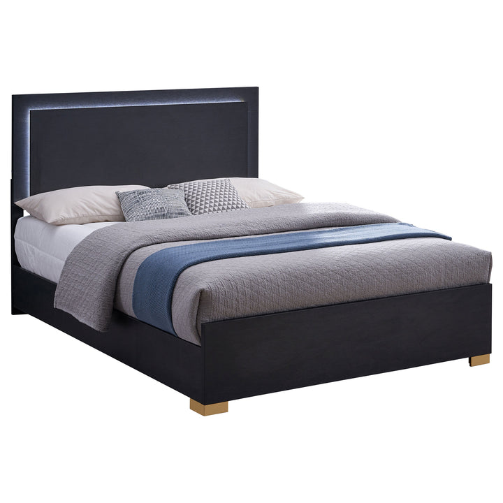 Marceline Queen Bed with LED Headboard Black_2