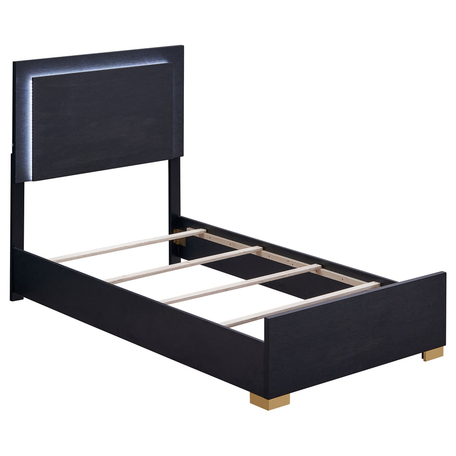 Marceline Twin Bed with LED Headboard Black_0